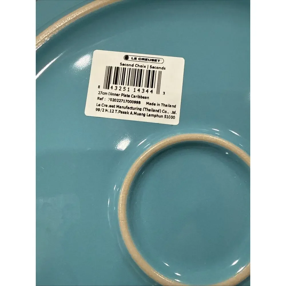 LE CREUSET 10.5” CARIBBEAN Blue 27cm Vancouver Dinner Plate Turquoise NEW